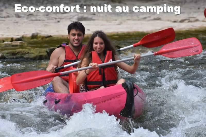 Canoë en Ardèche : Formule Eco confort 24km + 8km avec nuit en Camping