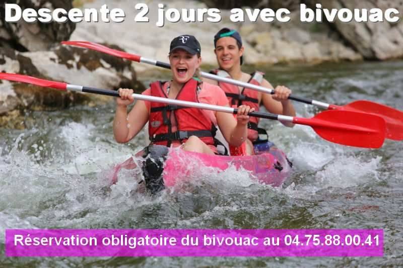 Formule Intégrale: Descente de l'Ardèche 2 jours en bivouac