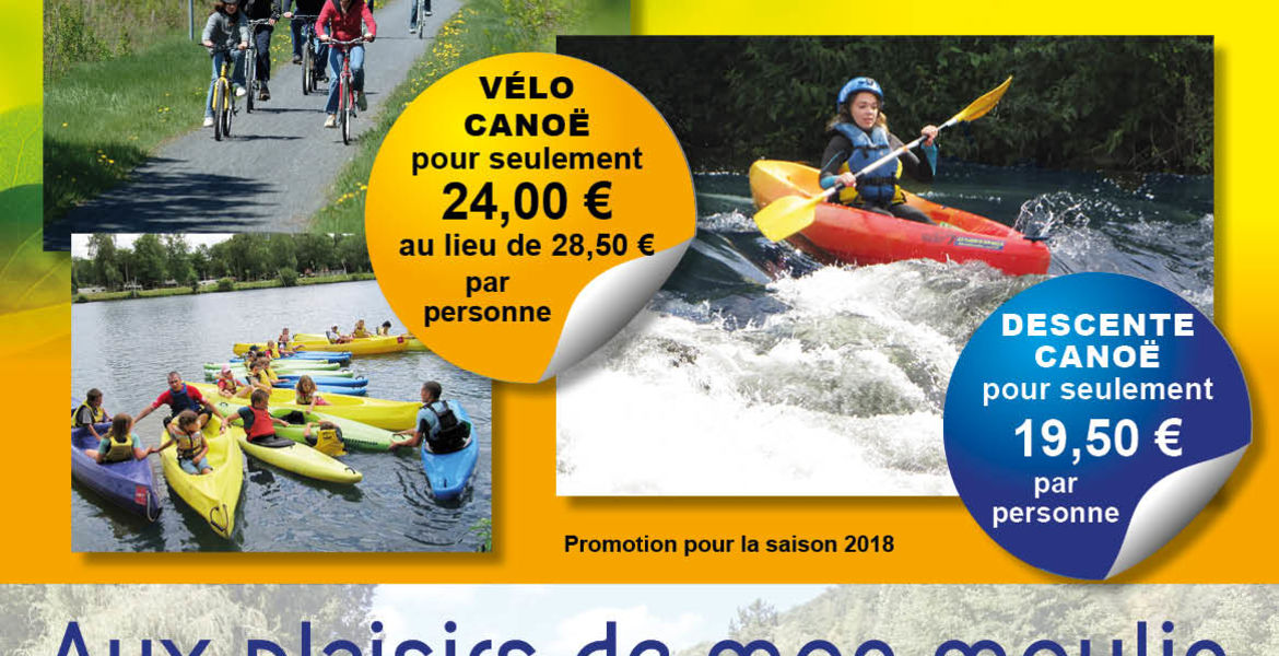 SUPER PROMO VELO / CANOE 24 € par personne au lieu de 34.50 €*