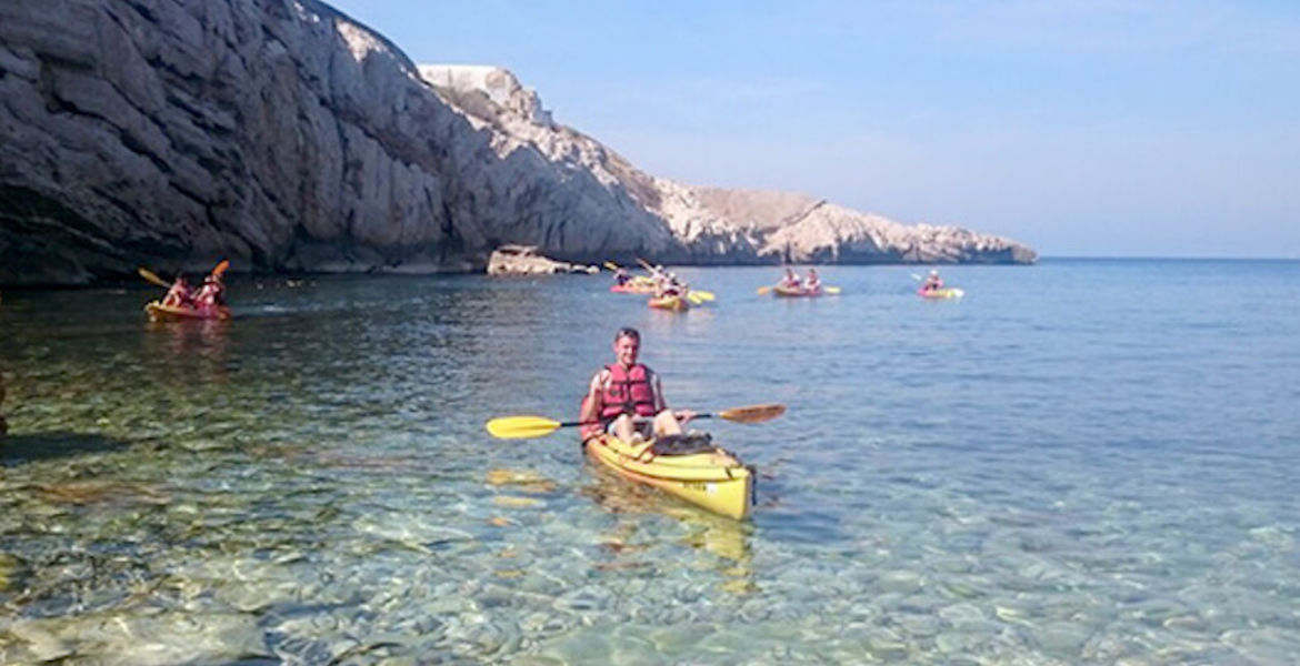 Balade en kayak avec guide sur la baie de Marseille
