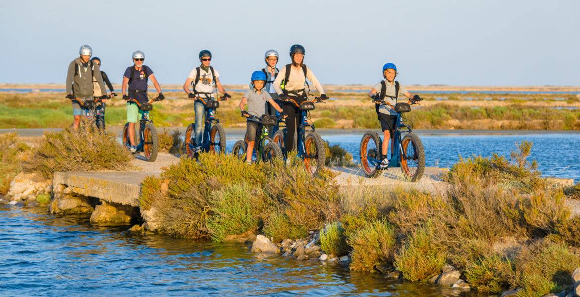 Balade initiation et découverte nature en Trottinette Tout Terrain électrique à Gruissan