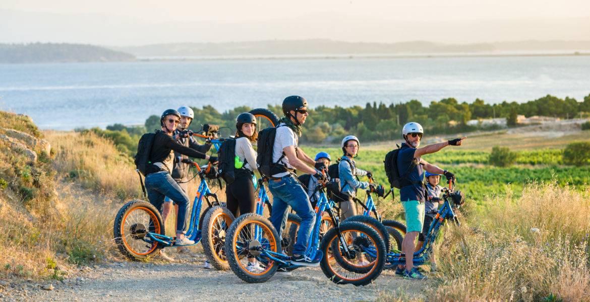 GROUPE, CE, Séminaires: Balades Gruissan en Trott Electrique Tout Terrain, et dégustations et visites.